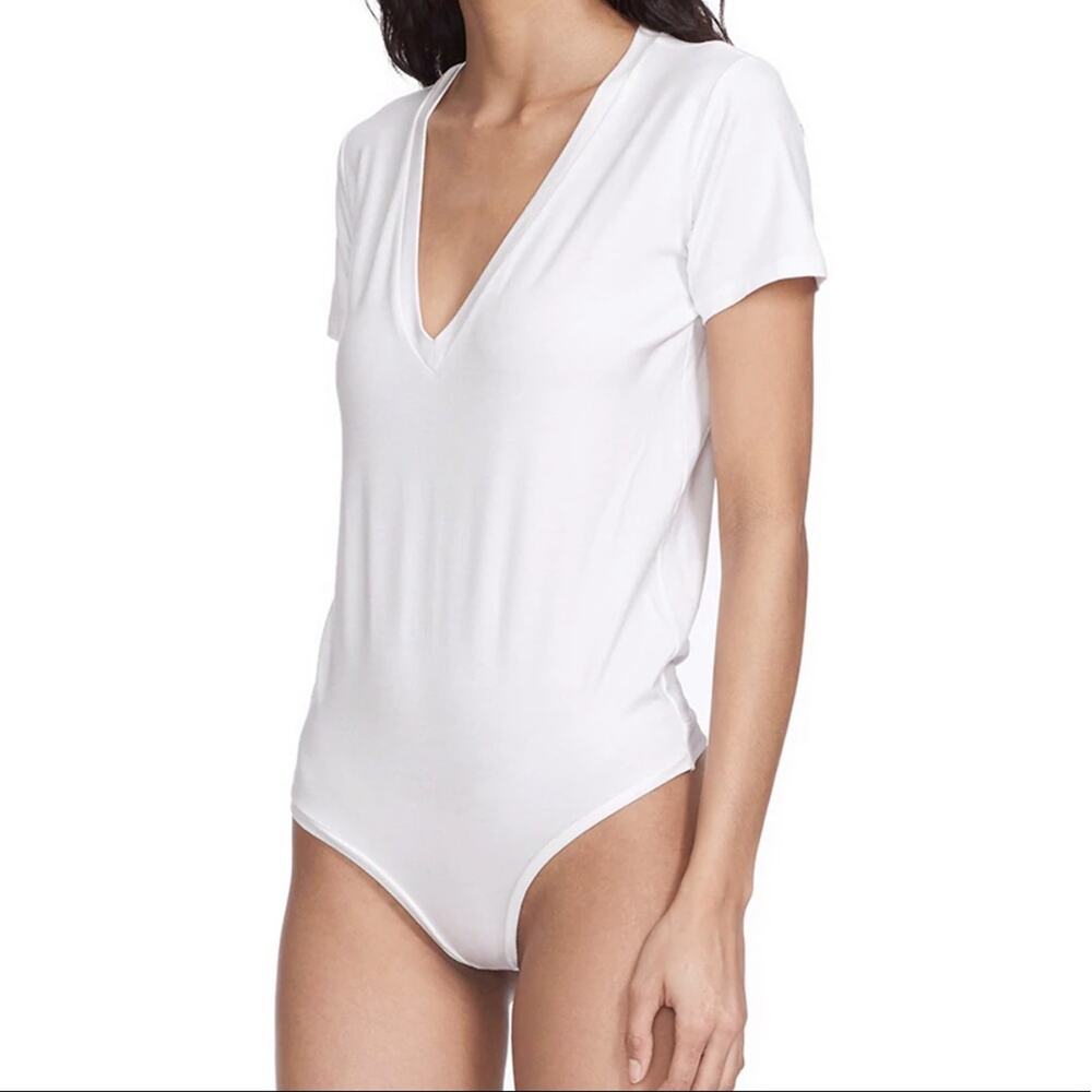 ALIX NYC Stanton white bodysuit short sleeve size large comfort casual Revolve